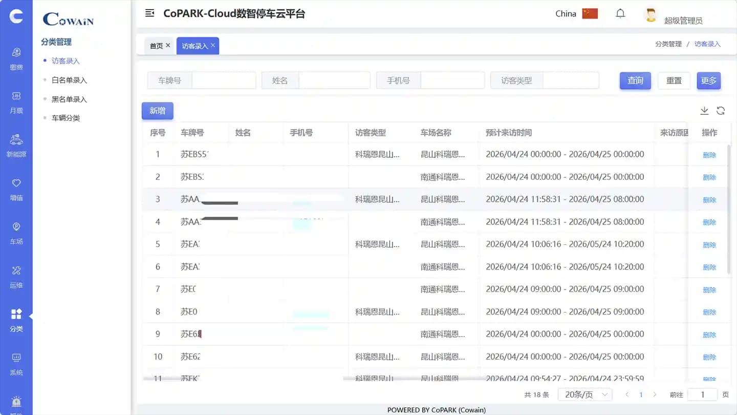 التحكم بالوصول - CoPARK SMART