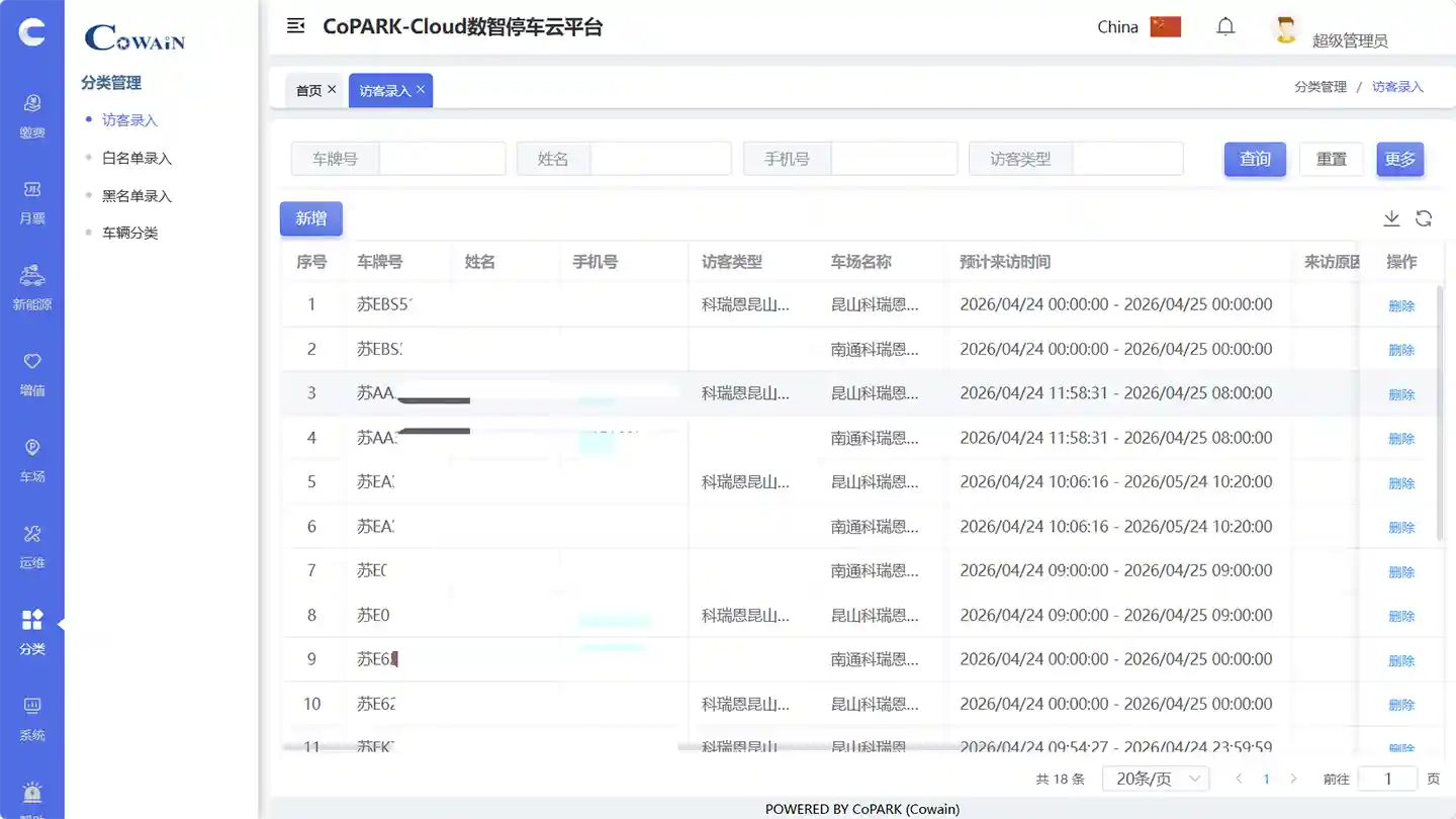 التحكم بالوصول - CoPARK SMART